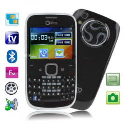 Celular i7 Black TV Analógica teclado QWERTY, Bluetooth função FM Mobile, Quad band