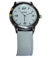Relógio de Pulso Masculino com Pulseira de couro Branco - Exato 6223